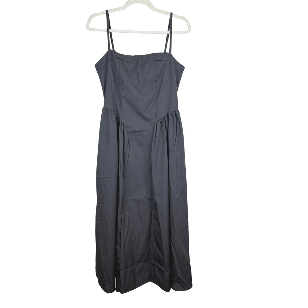 Basque Waist Midi Dress Size S Black Corset Bustier Dark Romantic Whimsigoth LBD - Picture 2 of 8
